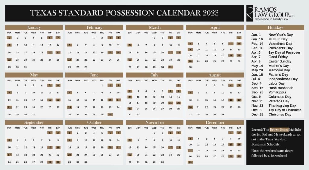 Texas Standard Possession Order Calendar 2024 Calendar Google Raf Pearle