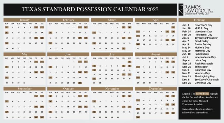 Standard Possession Order Calendar Ramos Law Group Pllc 3201